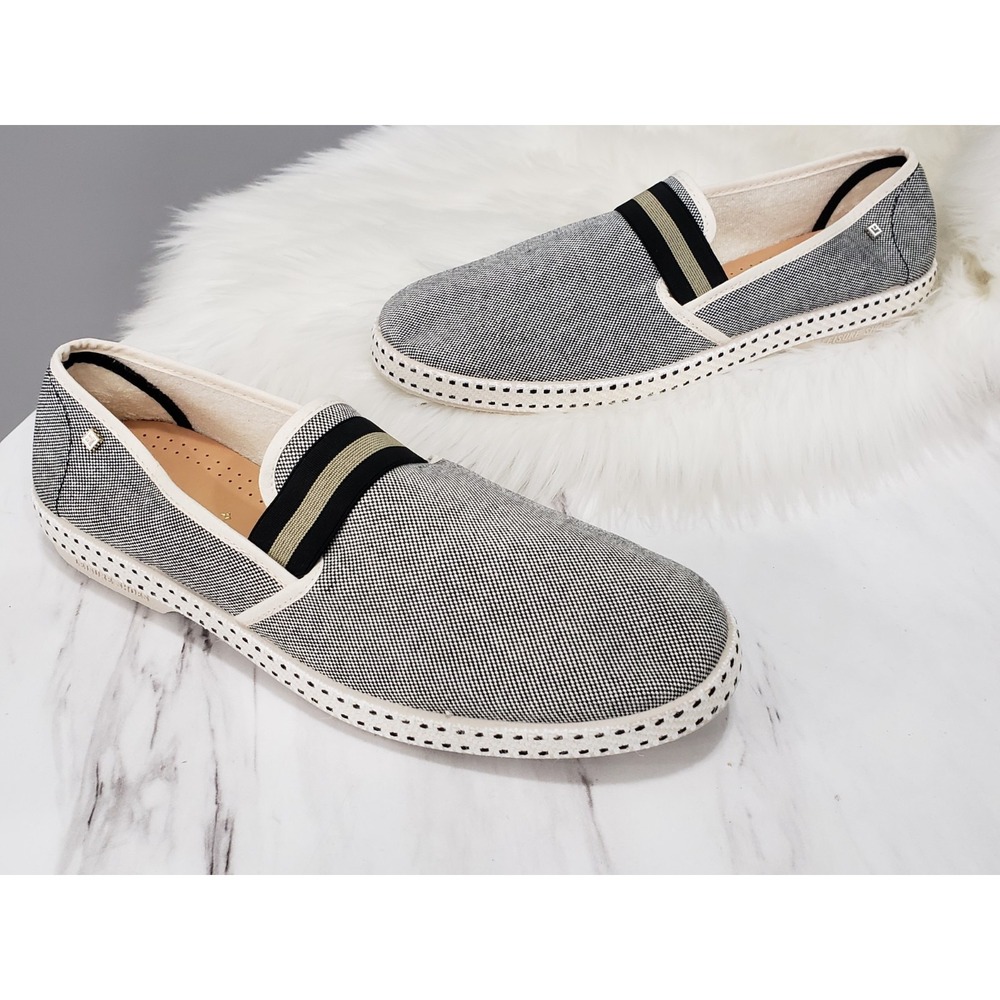 SIZE 9 Rivieras College Yale Blue Classic loafers Slip On Shoes Canvas Boat Prep